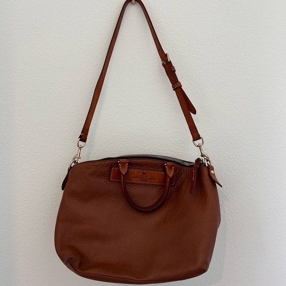 Vtg Dooney & Bourke Juliette Satchel Shoulder Bag All Weather + Vachetta Brown - Picture 6 of 13